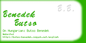 benedek butso business card